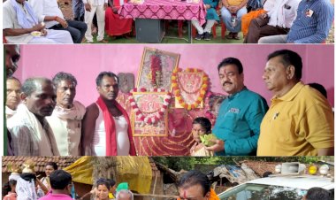 धनियालूर मेला से पहले की गुड़ी में पूजा
