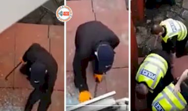 Chor Ka Video: काफी मशक्कत के बाद चोर ने तोड़ दिया दरवाजा, मगर जैसे ही घर में घुसने वाला था पीछे से पकड़ लिया पुलिस ने- देखे उसके बाद का पूरा नजारा...