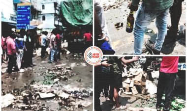 CG- बीयर की लूट VIDEO: बीयर से भरी ट्रक हुई अनियंत्रित, सड़क पर फैली बीयर की बोतलें, लूटने पहुंची भीड़, गाड़ियों की लगी लंबी लाइन, देखें वीडियो......