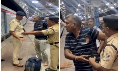 नशे में धुत पुलिसकर्मी का ट्रेन में हंगामा VIDEO: ASI ने टीटी और कोच अटेंडेंट से की मारपीट, कपड़े फटे हुए मिले, देखें वीडियो.....
