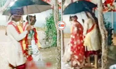 Bride Groom Video: शादी मंडप में फेरे ले रहे थे दूल्हा-दुल्हन, तभी अचानक आ गई बारिश, फिर जो हुआ.., नजारा देख हंसी नहीं कंट्रोल कर पाएंगे आप- यहाँ देखें वीडियो...