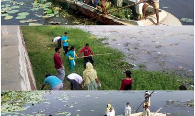 महापौर सफीरा साहू की अगुवाई में चलाया गया दलपत सागर में स्वच्छता अभियान