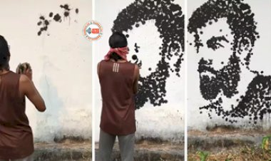 Kohli's Photo Made with Tappo : फैन ने गेंद के टप्पे से दीवार पर बनाई कोहली की तस्वीर, कभी नहीं देखा होगा ऐसा कारनामा- यहाँ देखे वीडियो...
