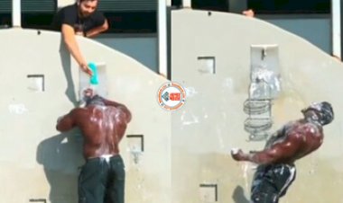 Bodybuilder Shampoo Prank: शख्स ने किया बॉडी बिल्डर के साथ शैम्पू प्रैंक, नज़ारा देख लोगों ने लगायें जमकर ठहाके- यहाँ देखें वीडियो...