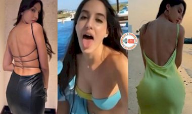 NORA FATEHI Bold Scene : नोरा फतेही ने बिकनी पहन समंदर किनारे बिखेरा अपना जलवा, दिखाई परफेक्ट फिगर के साथ कातिलाना अदाएं- देखें वीडियो...