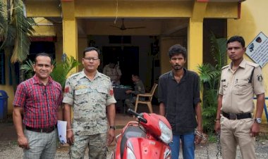 टीवीएस वेगो स्कूटी चोरी करने वाला आरोपी चोरी की हुई टीवीएस स्कूटी सहित गिरफ्तार...