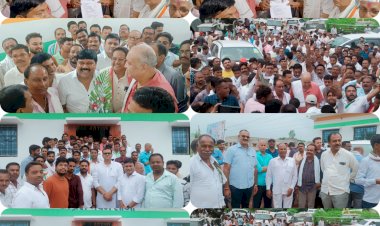 CG:बड़े भाई एवं बेटे के समक्ष 09 वीं बार मंत्री श्री रवीन्द्र चौबे ने अपने दावेदारी प्रस्तुत आवेदन साजा ब्लाक कांग्रेस कमेटी को सौंपे करीब 1 हजार  से ज्यादा संख्या में कार्यकर्ता पहुंचे थे