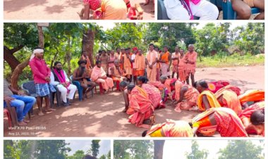 ग्राम पंचायत धनियालूर पहुंचे नवनीत , आदिवासी बुचिया महिमा अलेख समुदाय के प्रमुख बाबा अब्दुथ चक्रो दास से की भेट...