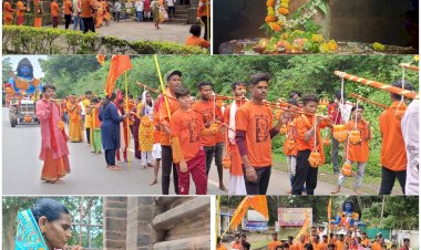 विहिप बस्तर प्रखंड तत्वाधान में कावड़ियों की हुई कावड़ यात्रा, प्राचीन कालीन स्वंयभू शिवलिंग में किया अभिषेक : रोहन कुमार