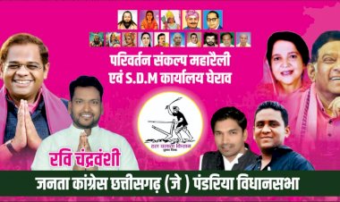 पंडरिया में परिवर्तन संकल्प महारैली कर शक्ति प्रदर्शन की तैयारी में जोगी कांग्रेस।
21 सूत्रीय मांगो के साथ  4 सितंबर को हजारों कार्यकताओं के साथ अमित जोगी घेरेंगे SDM कार्यालय
2023 विधानसभा चुनाव में पंडरिया क्षेत्र की जनता इस बार काम करने का एक मौका क्षेत्रीय दल के रूप में हमे जरूर देगी - रवि चंद्रवंशी
पिछले 20 वर्षों से विकास  के लिए तरस रही जनता, इसलिए इस बार बदलाव आवश्यक- रवि चंद्रवंशी