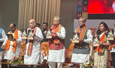 CG Politics : BJP ने सरकार के खिलाफ छत्तीसगढ़ी भाषा में जारी किया आरोप पत्र, जानिए क्या बोले गृह मंत्री अमित शाह.....