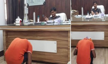 VIRAL VIDEO :  एसडीएम ने चैंबर में फरियादी को बनाया मुर्गा, वीडियो वायरल होने के बाद डीएम ने तहसील से हटाया देखें वीडियो.......