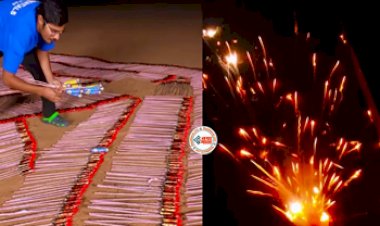 Stunt Done With Firecrackers : शख्स ने फटाखो के साथ किया चौकाने वाला स्टंट! जमीन पर 1000 रॉकेट बिछाकर लगा दी आग, फिर जो नज़ारा दिखा...- देखें विडियो...