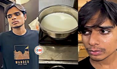 Comedy Viral News : दूध को गैस पर चढ़ाकर उबालने लगा लड़का, दूध गिरने से बचाने के लिए लगा दी जान, लेकिन फिर जो हुआ...- देखें विडियो...