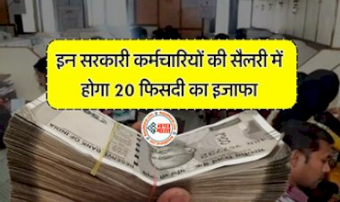 Salary Hike : इन सरकारी कर्मचारियों को सरकार का बड़ा तोहफा! अब सैलरी में होगी 20 प्रतिशत की बढ़ोतरी, दिसंबर माह में बढ़कर आएगी सैलरी...