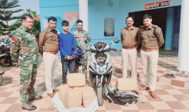 CG - गांजा की तस्करी : एक व्यक्ति के पास से बिना नंबर प्लेट वाला स्कूटी मिला, साथ ही उस व्यक्ति के पास से 35 किलोग्राम मादक पदार्थ मिला और गांजा की कीमती 3,50,000 रुपय किया बरामद... धनपूंजी फॉरेस्ट  नाका  में पुलिस ने किया गिरफ्तार...