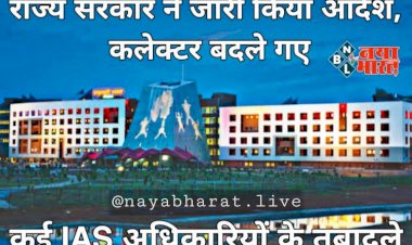 CG- जंबो IAS ट्रांसफर BIG ब्रेकिंग: कई जिलों के कलेक्टर बदले गए, बड़ी प्रशासनिक सर्जरी, राज्य सरकार ने जारी किया आदेश, 88 IAS अधिकारियों के तबादले, जानिए किन्हें कहां मिली जिम्मेदारी, देखिए लिस्ट.....