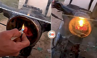 Desi Jugaad Viral News : शख्स ने बाइक की हेड-लाइट को हटाकर लगा दिया मोमबत्ती, जुगाड़ देख हर कोई हैरान, देखें विडियो...