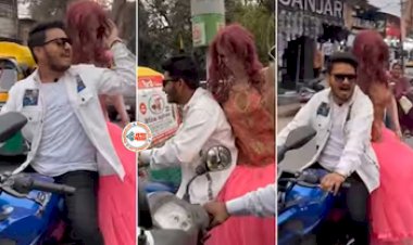 Man with Dummy Girl On Bike : नही मिली कोई गर्लफ्रेंड तो डमी लड़की को बैठाकर डेट पर निकला शख्स, फिर सड़क पर लगा घुमाने, नज़ारा देख आसपास के लोग भी रह गये दंग- देखें विडियो...