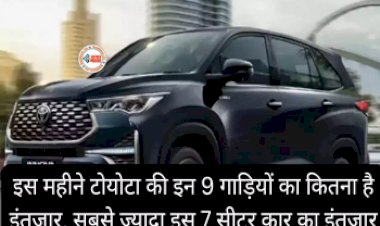 Toyota Cars Waiting Period 2024 : Toyota का दबदबा नही हो रहा है कम, इन 9 गाड़ियों पर कितनी वेटिंग? लोग कर रहे इस 7 सीटर कार का इन्तजार...