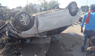 CG Accident ब्रेकिंग : नहीं थम रहा तेज रफ्तार का कहर, राजधानी के एक्सप्रेस-वे पर पलटी तेज रफ्तार कार, हादसे के बाद कार हुई लॉक, सभी ने ऐसे बचाई जान.....