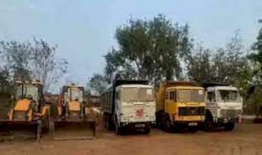 CG CRIME NEWS : रेत के अवैध उत्खनन मामलें में प्रशासन की बड़ी कार्रवाई, 3 जेसीबी और 3 हाईवा जब्त