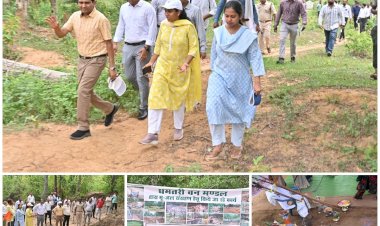 केन्द्रीय टीम ने वनांचल नगरी में जल संरक्षण और विकास कार्यों का किया निरीक्षण...प्रधानमंत्री जनमन योजना के क्रियान्वयन की ली जानकारी