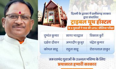 CG – ट्राइबल यूथ हॉस्टल के छात्रों ने UPSC में किया कमाल, 9 अभ्यर्थियों ने प्रीलिम्स की परीक्षा की पास, मुख्यमंत्री विष्णुदेव साय ने ट्वीट कर कही ये बात.....