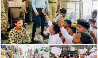 पत्रकारों को रेत माफिया द्वारा मिली धमकी के विरोध में एनएसयूआई ने कलेक्टर को घेरा....रेत माफिया संरक्षण रूपी परत को हटाने एनएसयूआई ने कलेक्टर को गुलाब जल भेट किया...