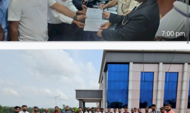 भारतीय राष्ट्रीय पत्रकार महासंघ ने न्यायिक दंडाधिकारी पर कार्यवाही करने जिला कलेक्टर को सौंपा ज्ञापन।