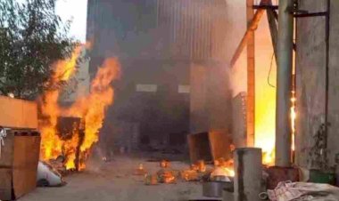 CG - फैक्ट्री में  लगी भीषण आग, करोड़ों का सामान जलकर खाक, मौके पर पहुंची फायर ब्रिगेड की टीम, मचा हड़कंप.....