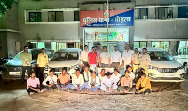 जुवाड़ियों पर साइबर सेल, बैजलपुर, बोडला पुलिस की कार्यवाही, 
03 मारुति अर्टिगा कार, 13 मोबाईल एवं नगदी - 76080/-रूपये बरामद कर किया गया जप्त,
15 जुवाड़ी में से 13 जुवाड़ी गिरफ्तार और 02 फरार।