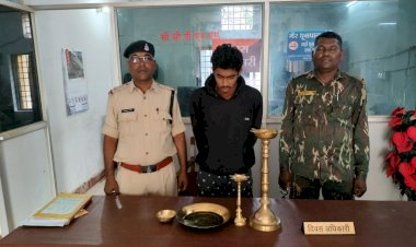 CG - पनारापारा मंदिर में चोरी : भुतेश्वर महादेव मंदिर से पुजा के सामाग्रियो से की गई चोरी, चोर को कोतवाली पुलिस ने किया गिरफ्तार...