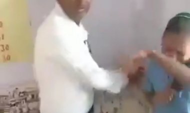 शराबी टीचर का VIDEO वायरल: नशे में धुत होकर पहुंचा स्कूल, रोती-गिड़गिड़ाती रही छात्रा, कैची से काटे लड़की के बाल, शिक्षक निलंबित, FIR दर्ज....