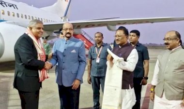 Vice President Jagdeep Dhankhar Visit CG : राजधानी पहुंचे उपराष्ट्रपति जगदीप धनखड़, एयरपोर्ट पर राज्यपाल और मुख्यमंत्री विष्णुदेव साय ने किया स्वागत.....