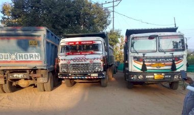 CG - रेत माफियाओं पर प्रशासन सख्त : अवैध खनन और परिवहन पर प्रशासन की बड़ी कार्रवाई, 11 हाइवा और 8 ट्रैक्टर जब्त.....