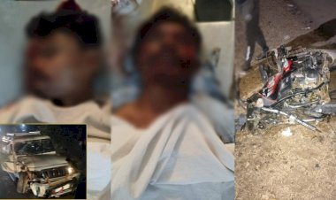 CG - 2 की मौत : बोलेरो और बाइक में जोरदार भिड़ंत, दर्दनाक सड़क हादसे में 2 की मौके पर हुई मौत, 5 घायल, बाइक के उड़े परखच्चे......