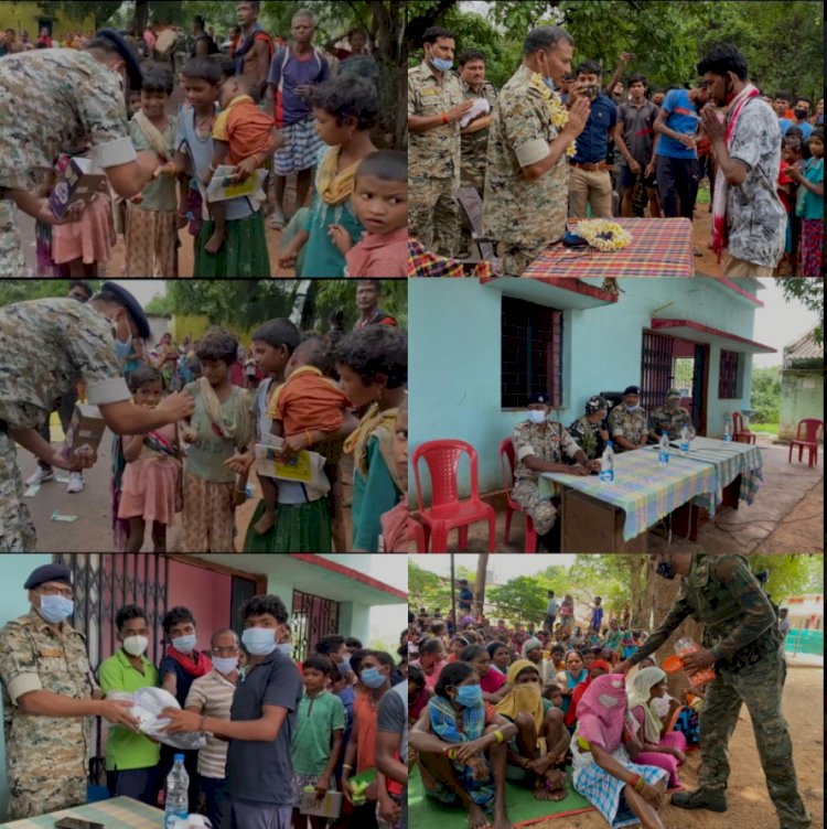 कुन्ना पहुंच कर एसपी के एल ध्रुव ने ग्रामीणों से की बातचीत... पुलिस और सीआरपीएफ आपकी सुरक्षा के लिए है डरे नहीं,सड़क निर्माण से बदलेगी स्थिति:-के एल ध्रुव(एसपी सुकमा)