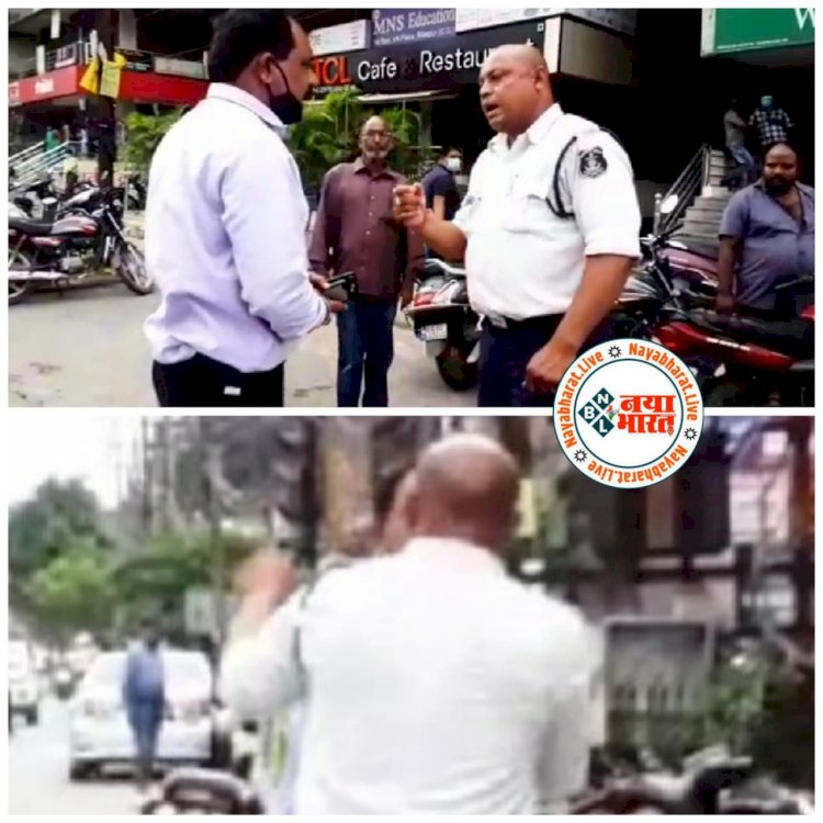 CG VIDEO ब्रेकिंग: सत्ता के नशे में कांग्रेस नेता ने किया वर्दी का अपमान.... ट्रैफिक पुलिस से बीच सड़क पर की गुंडागर्दी.... कॉन्स्टेबल को धमकाते हुए बोले, ‘जानता नहीं मैं कौन हूँ’.... की मारपीट.... मोबाइल छीना.... देखें VIDEO......