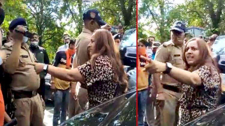 VIDEO हाई वोल्टेज ड्रामा: बीच सड़क पर रईसजादी महिला का हंगामा.... पुलिस को धमकी देते हुए कहा, ‘6 करोड़ की कार को हाथ लगाकर दिखाओ, वर्दी उतरवा दूंगी’.... महिला ने Police पर किया हमला.... देखें VIDEO......