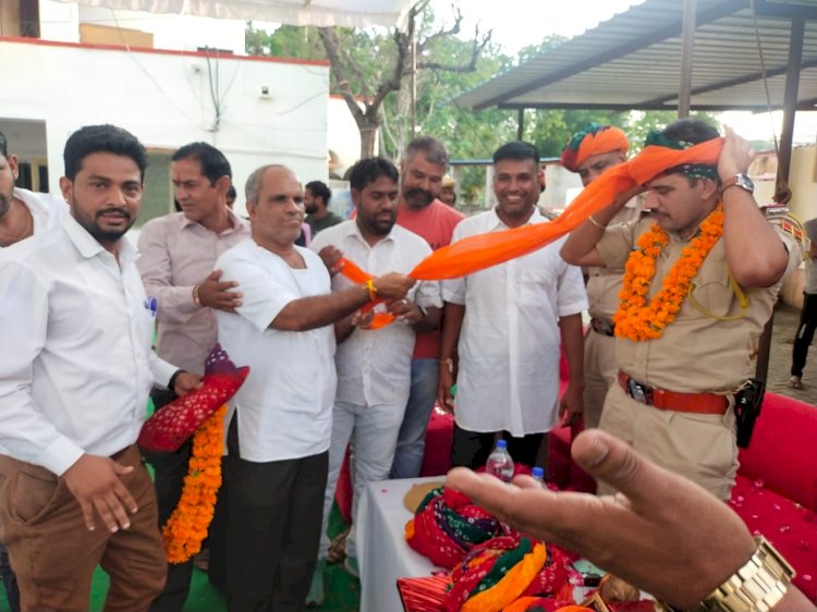 मांडल थाना परिसर में विदाई एवं स्वागत समारोह का किया आयोजन