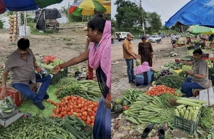 IAS अफसर बेचने लगे सब्जी: सोशल मीडिया पर वायरल हुई तस्वीरें…बाजार में सब्जी बेचते IAS को देख लोग हैरान….तो अफसर ने बताई सच्चाई,जानिये पूरा मामला…..