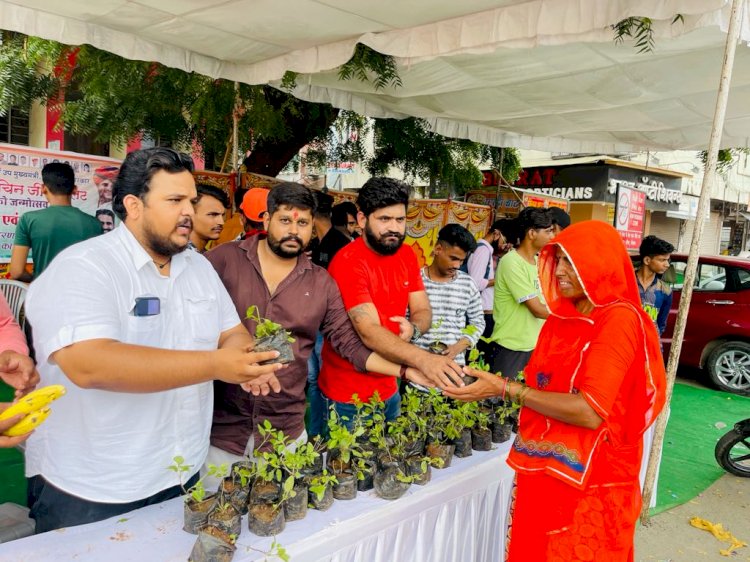 युवा कांग्रेस ने पायलट के जन्मदिवस पर किए पौधे वितरण