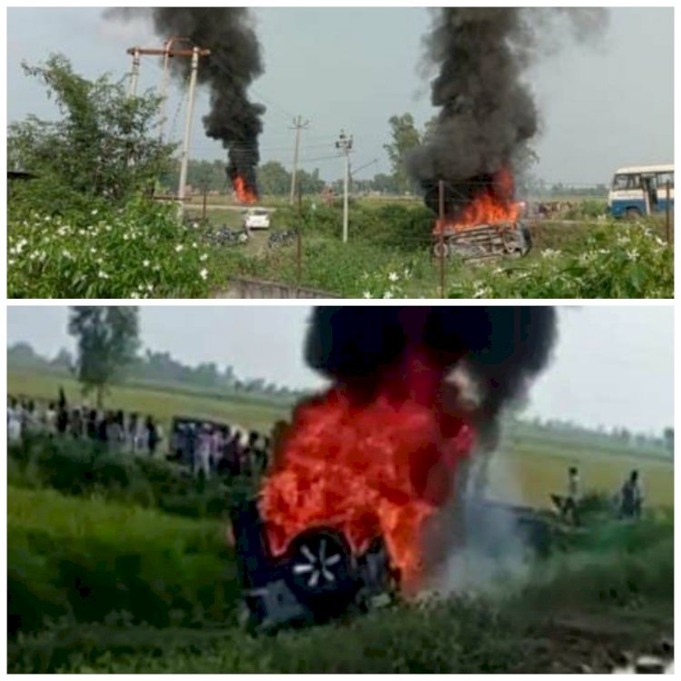 VIDEO बड़ा बवाल: BJP नेता की गाड़ी ने किसानों को कुचला.... मंत्री के काफिले की गाड़ी ने किसानों पर चढ़ाई गाड़ी…. तोड़फोड़, आगजनी और भारी बवाल.... 2 की मौत.... 8 की हालत गंभीर…...