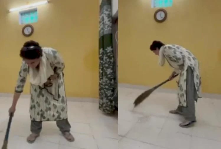 कांग्रेस महासचिव का झाड़ू लगाते VIDEO वायरल: हिरासत में प्रियंका का गांधीवादी विरोध.... गेस्ट हाउस में लगाई झाड़ू और शुरू किया उपवास.... जिस गेस्ट हाउस में हिरासत में रखा गया.... वहां झाड़ू लगाती दिखीं प्रियंका गांधी.... देखें VIDEO......