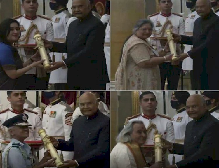 पद्म पुरस्कार VIDEO: सुषमा स्वराज, अरुण जेटली को मरणोपरांत मिला पुरस्कार.... पूर्व रक्षा मंत्री समेत इन हस्तियों को मिला पद्म विभूषण.... पहली महिला एयर मार्शल को पद्म श्री..... देखें VIDEO, तस्वीरें और पूरी लिस्ट........