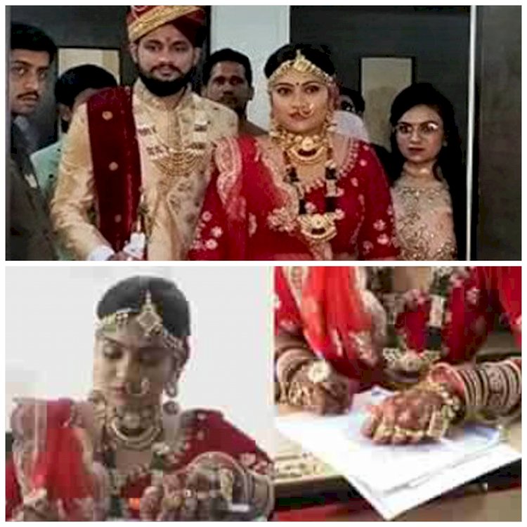 ...जब 'शादी के जोड़े' में परीक्षा देने यूनिवर्सिटी पहुंची दुल्हन.... आज परीक्षा है पता चलते ही दुल्हन ने बदल लिया विवाह का समय.... पहले एग्जाम देने पहुंची.... दुल्हन के जोड़े में देख हैरान हो गए छात्र.... देखें VIDEO.....