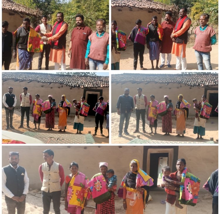 *पूर्व प्रधानमंत्री अटल बिहारी वाजपेयी की जयंती व सुशासन दिवस के अवसर पर जरूरत मंद लोगो को बांटा गया कम्बल ....*