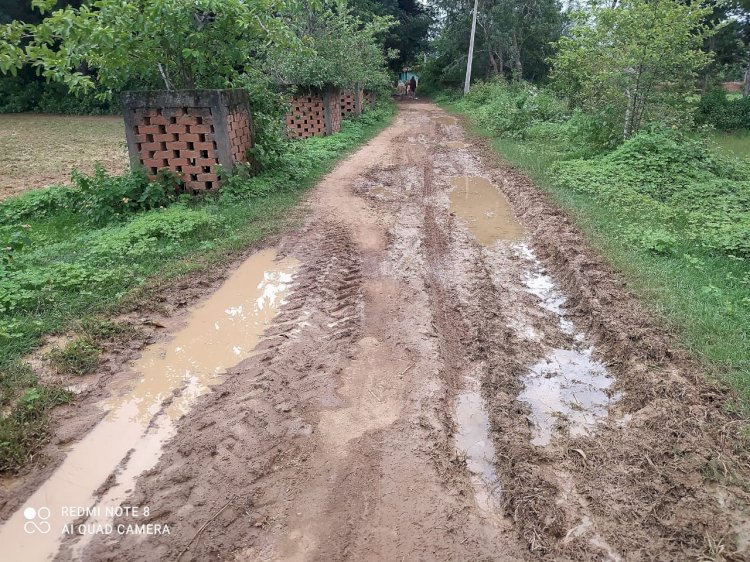 जनवरी में भी कीचड़ से सामना ... विकास का राह देख रहा जर्जर सड़क व ग्रामवासी ...