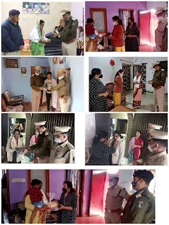 गणतंत्र दिवस अवसर पर धमतरी पुलिस ने शहीद परिवारों के घर-घर जाकर मुलाकात कर हालचाल जाना एवं परिजनों को शॉल व श्रीफल मिठाई भेंटकर कर सम्मानित.......